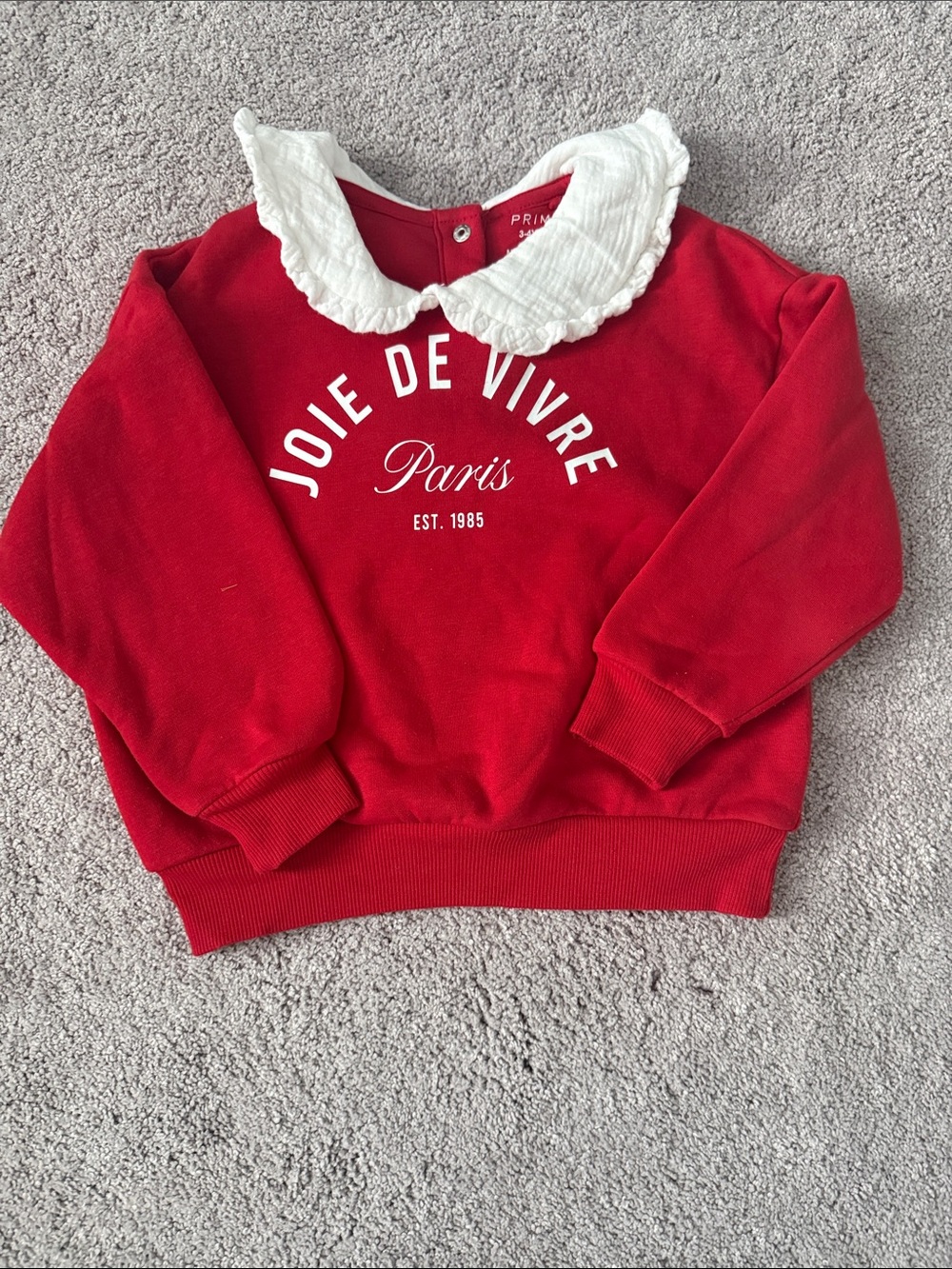 Primark Red Sweatshirt with White Ruffle Collar - Kids